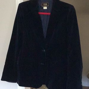 Dark Navy/Midnight Blue velveteen blazer.